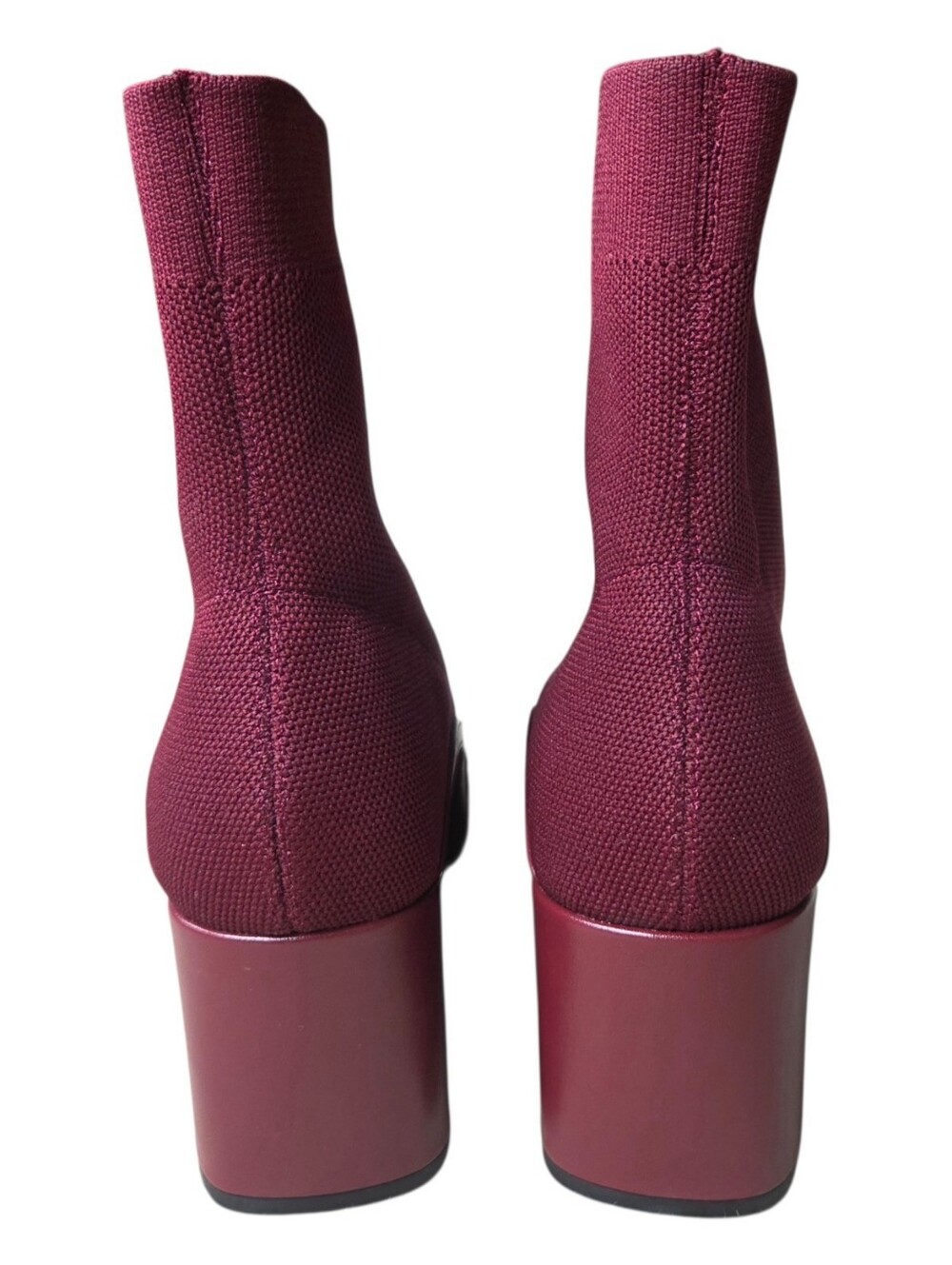 Cosy Island Burgundy Red Pointed Toe Block Heel Sock Boots Booties Size 9.5 - Picture 3 of 7